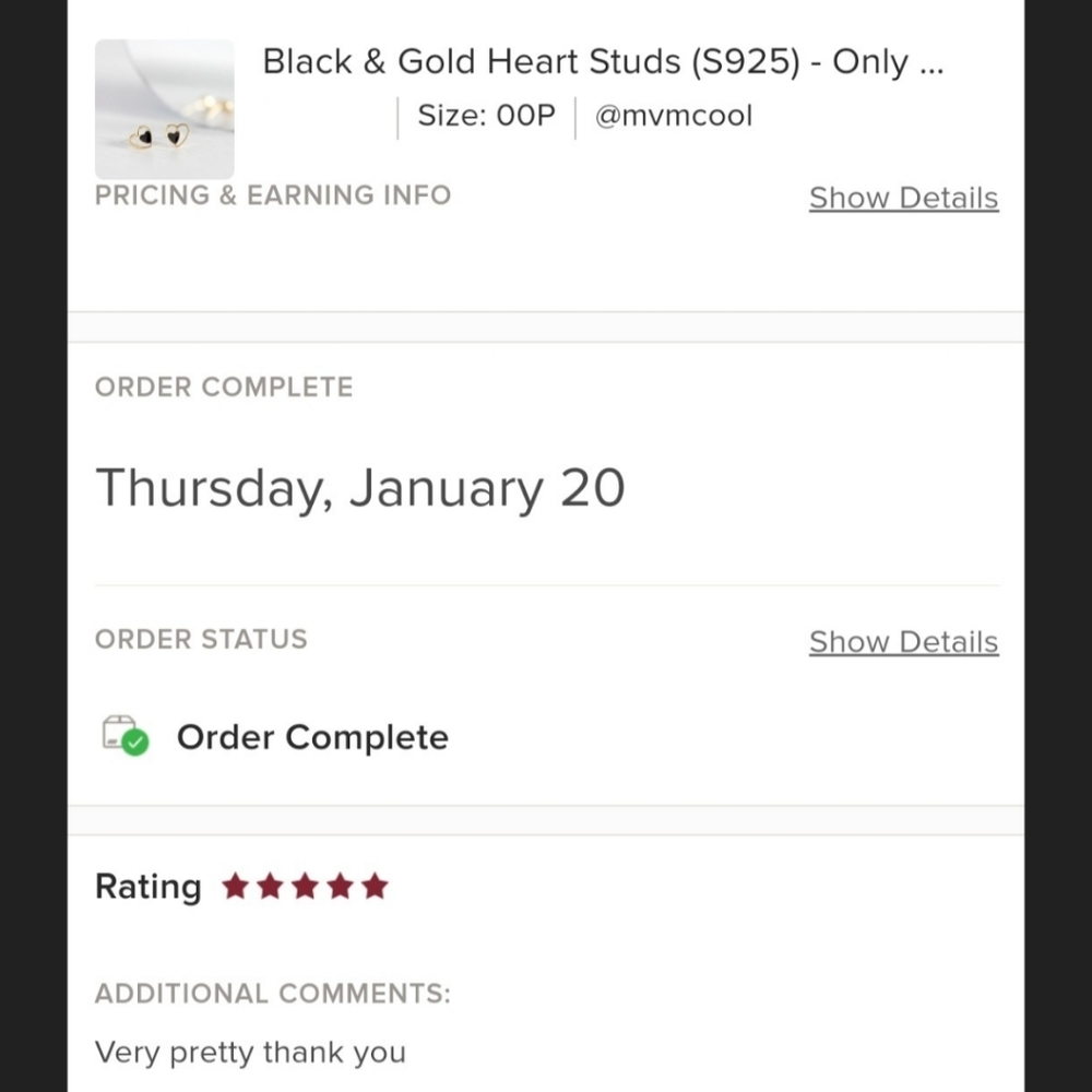 Petite Heart Studs - Only 4 left! - Picture 6 of 6